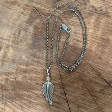 Sterling and 14K Feather Necklace