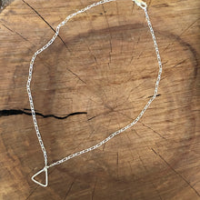Sterling Silver Triangle Necklace With Figaro Chain