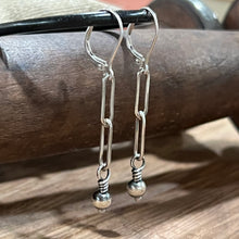 Paperclip Chain Navajo Pearl Earrings
