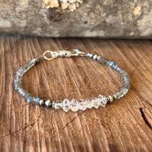 Herkimer Diamond Labradorite Navajo Pearl Bracelet