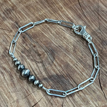 Paperclip Chain Navajo Pearl Bracelet