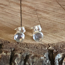 Bezel Set White Topaz Earrings