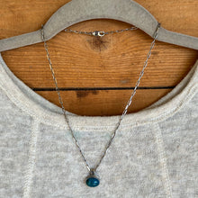 Bezel Set Chrysocolla Paperclip Chain Necklace