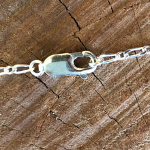 Sterling Silver Triangle Necklace With Figaro Chain