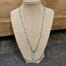 Paperclip Chain Kingman Turquoise Lariat