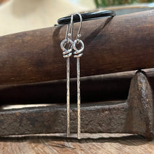 Hammered Sterling Bar Earrings