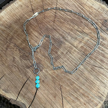 Paperclip Chain Kingman Turquoise Lariat